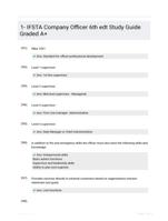 1- IFSTA Company Officer 6th edt Study Guide Graded A+