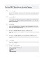 Periop 101 "Questions" Already Passed