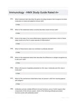 Immunology - HMX Study Guide Rated A+