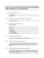 POST STUDY GUIDE  QUESTIONS AND ANSWERS 100% VERIFIED A+ GUARANTEED