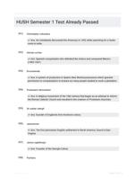 HUSH Semester 1 Test Already Passed