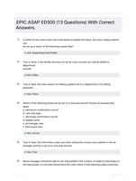 EPIC ASAP ED500 |13 Questions| With Correct Answers.