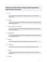 CSLB Law & Business Study Guide Questions and Correct Answers