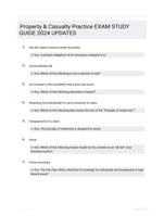 Property & Casualty Practice EXAM STUDY GUIDE 2024 UPDATES