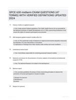 SPCE 630 midterm EXAM QUESTIONS (47 TERMS) WITH VERIFIED DEFINITIONS UPDATED 2024