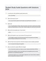 Student Study Guide Questions with Solutions 2024