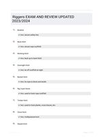 Riggers EXAM AND REVIEW UPDATED 2023/2024