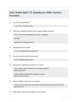 ASQ Green Belt |73 Questions| With Correct Answers.