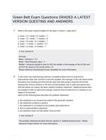 Green Belt Exam Questions GRADED A LATEST  VERSION QUESTINS AND ANSWERS