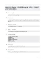 NSG 122 EXAM 2 QUESTIONS & 100% PERFECT ANSWERS 2024