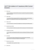 ACCT 526 midterm |41 Questions| With Correct Answers.