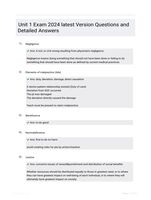 Unit 1 Exam 2024 latest Version Questions and Detailed Answers