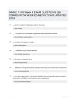 NMNC 1110 Week 1 EXAM QUESTIONS (26 TERMS) WITH VERIFIED DEFINITIONS UPDATED 2024