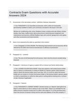 Contracts Exam Questions with Accurate  Answers 2024