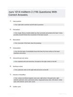 nurs 1014 midterm 2 |196 Questions| With Correct Answers.