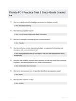 Florida FO1 Practice Test 2 Study Guide Graded A+
