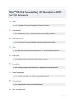 OBGYN HX & Counselling |52 Questions| With Correct Answers.