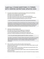 Audit Quiz 2 EXAM QUESTIONS (15 TERMS) WITH VERIFIED DEFINITIONS UPDATED 2024