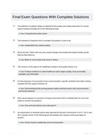 Final Exam Questions With Complete Solutions