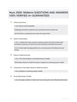 Nurs 2000- Midterm QUESTIONS AND ANSWERS 100% VERIFIED A+ GUARANTEED