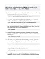 NURS6521 Final QUESTIONS AND ANSWERS 100% VERIFIED A+ GUARANTEED