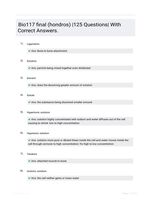 Bio117 final (hondros) |125 Questions| With Correct Answers.