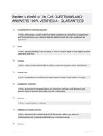 Becker's World of the Cell QUESTIONS AND ANSWERS 100% VERIFIED A+ GUARANTEED
