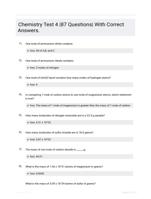 Chemistry Test 4 |87 Questions| With Correct Answers.