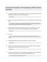 Criminal Procedure |144 Questions| With Correct Answers.