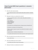 Clara County EMS Exam questions n answers 2024/2025