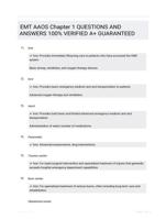 EMT AAOS Chapter 1 QUESTIONS AND ANSWERS 100% VERIFIED A+ GUARANTEED