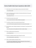 Home Health Aide Exam Questions Q&A 2024