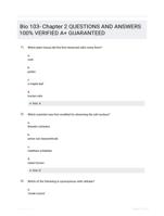 Bio 103- Chapter 2 QUESTIONS AND ANSWERS 100% VERIFIED A+ GUARANTEED