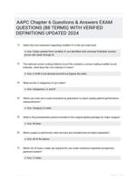 AAPC Chapter 6 Questions & Answers EXAM QUESTIONS (88 TERMS) WITH VERIFIED DEFINITIONS UPDATED 2024