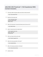 ASU BIO 202 Practical 1 |165 Questions| With Correct Answers.