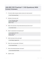 ASU BIO 202 Practical 1 |165 Questions| With Correct Answers.