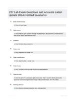 227 Lab Exam Questions and Answers Latest Update 2024 (verified Solutions)