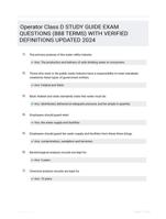 Operator Class D STUDY GUIDE EXAM QUESTIONS (888 TERMS) WITH VERIFIED DEFINITIONS UPDATED 2024