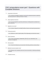 CVO Jurisprudence exam part 1 Questions with Complete Solutions