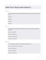 Math Test 3 Study Guide Graded A+