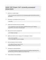 HUN 1201 Exam 5 #1 correctly answered 2024/2025