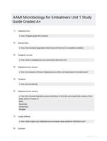 AAMI Microbiology for Embalmers Unit 1 Study Guide Graded A+