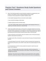 Practice Test 1 Questions Study Guide Questions and Correct Answers