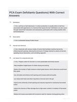 PCA Exam Defoliants Questions) With Correct Answers