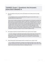 TAX4001 Exam 1 Questions And Answers 2024/2025 GRADED A