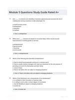 Module 5 Questions Study Guide Rated A+