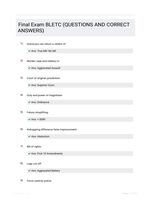 Final Exam BLETC (QUESTIONS AND CORRECT  ANSWERS)