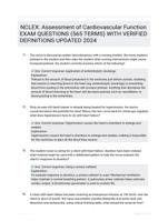 NCLEX: Assessment of Cardiovascular Function EXAM QUESTIONS (565 TERMS) WITH VERIFIED DEFINITIONS UPDATED 2024