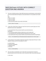 NUR 204 Exam 4  STUDY WITH  CORRECT QUESTION AND ANSWER