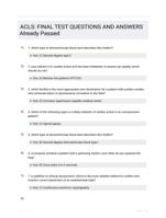 ACLS: FINAL TEST QUESTIONS AND ANSWERS Already Passed
